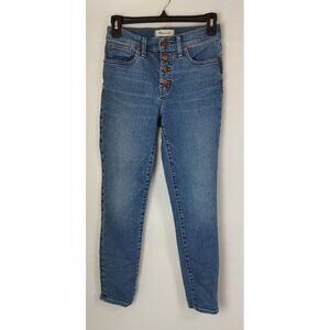 Madewell High Rise Skinny‎ Jeans Medium Wash Button Fly Denim 25